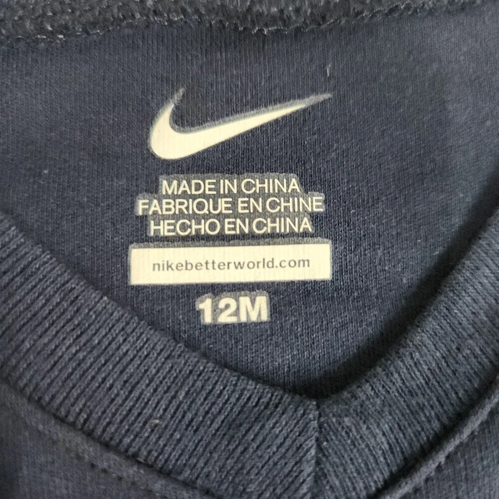 Nike Penn State Baby Bodysuit 12M Navy Blue Long Sleeve 100% Cotton Infant New